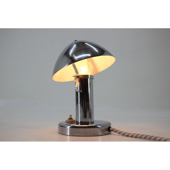 Image 1 of Paire de lampes de table ajustables chromées vintage Bauhaus, Tchécoslovaquie 1930