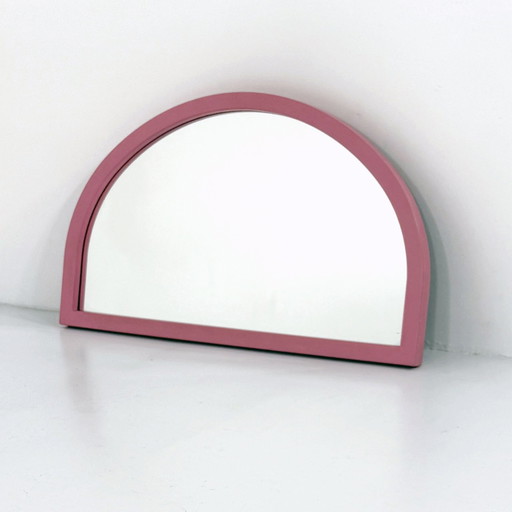 Miroir à cadre rose d'Anna Castelli Ferrieri pour Kartell, 1980S