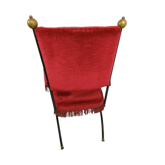 Image 1 of Paire de chaises Savonarola et tabouret assorti