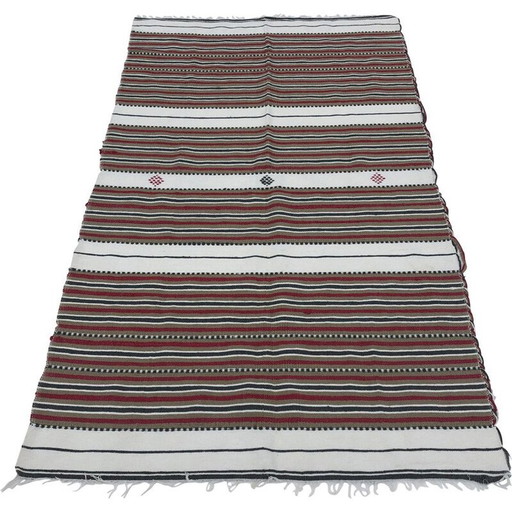 Tapis rayé vintage fait main, Algérie 1980