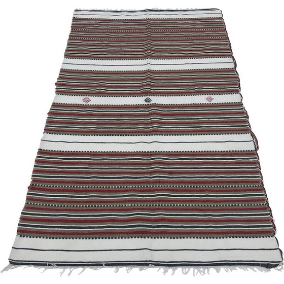 Image 1 of Tapis rayé vintage fait main, Algérie 1980