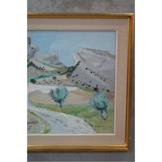 Image 1 of Peinture expressionniste vintage à la gouache d'Eva Holmberg-Jacobsson, 1968