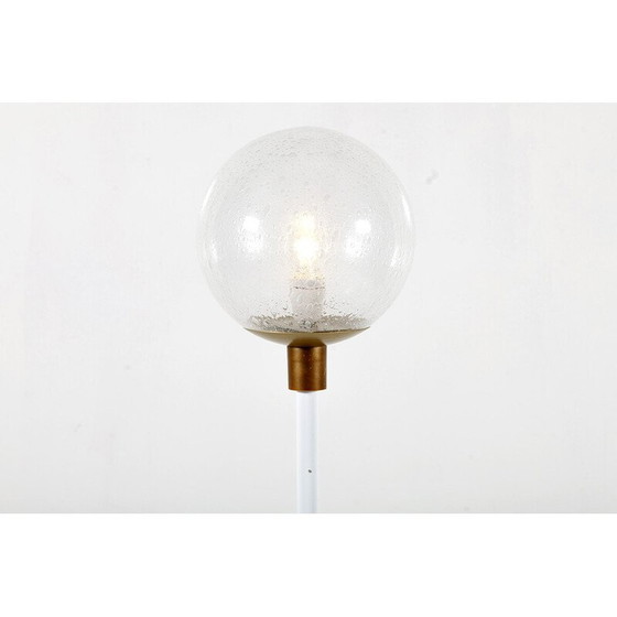 Image 1 of Lampadaire vintage en métal laqué blanc et laiton par Meyer, Pays-Bas 1960