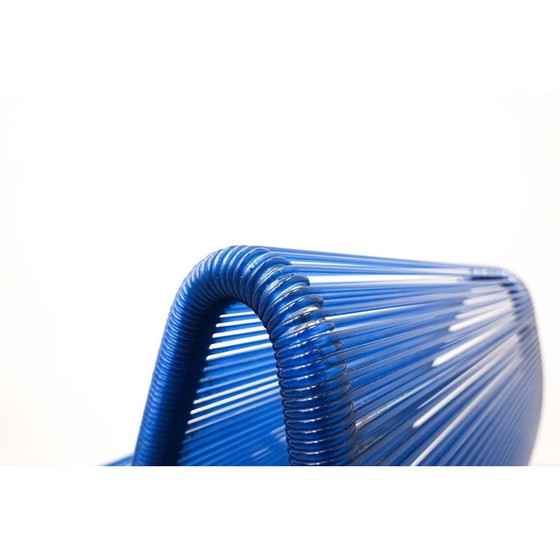 Image 1 of Chaise vintage en corde en plastique bleu par Roberto Semprini, Italie