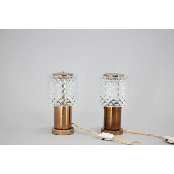 Image 1 of Paire de lampes vintage en cuivre par Kamenický Šeno, Tchécoslovaquie 1970
