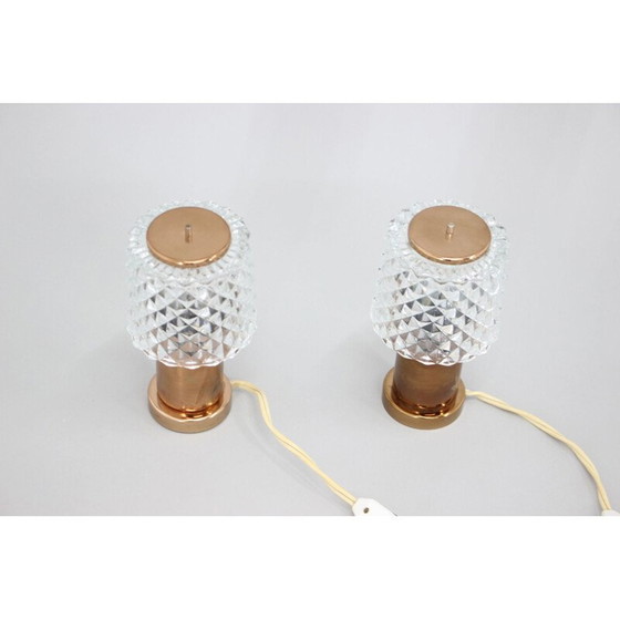 Image 1 of Paire de lampes vintage en cuivre par Kamenický Šeno, Tchécoslovaquie 1970