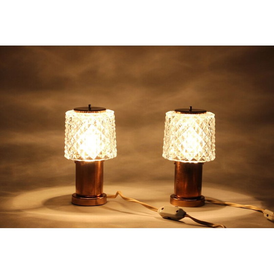 Image 1 of Paire de lampes vintage en cuivre par Kamenický Šeno, Tchécoslovaquie 1970