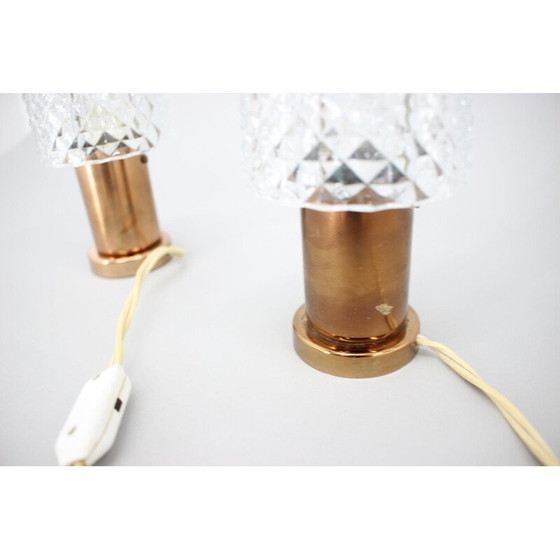Image 1 of Paire de lampes vintage en cuivre par Kamenický Šeno, Tchécoslovaquie 1970