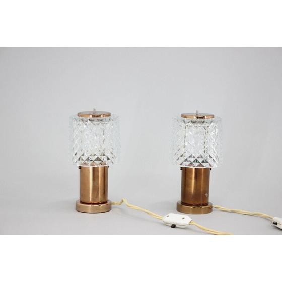 Image 1 of Paire de lampes vintage en cuivre par Kamenický Šeno, Tchécoslovaquie 1970