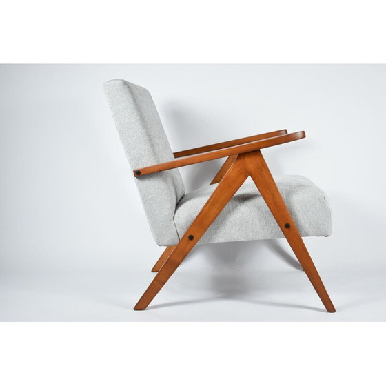 Image 1 of Fauteuil vintage Scandinave gris clair 1960s