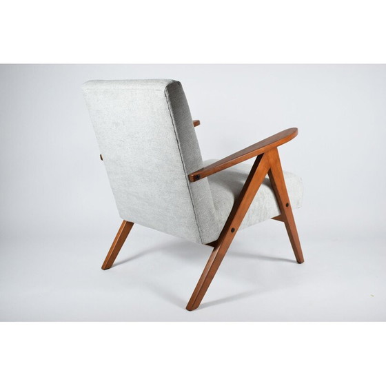 Image 1 of Fauteuil vintage Scandinave gris clair 1960s