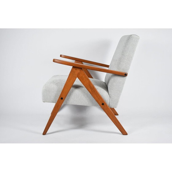 Image 1 of Fauteuil vintage Scandinave gris clair 1960s