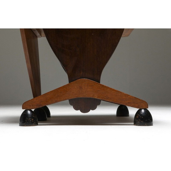 Image 1 of Fauteuil d'école vintage inhabituel avec velours violet Amsterdam 1930s