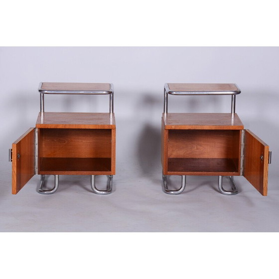 Image 1 of Paire de tables de nuit en bois de chêne de Mucke-Melder, Tchécoslovaquie 1930