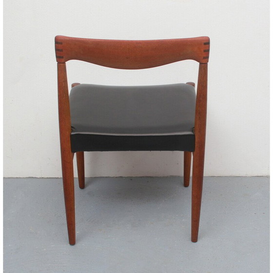 Image 1 of Chaise vintage en teck et cuir par H.W.Klein pour Bramin, 1960s