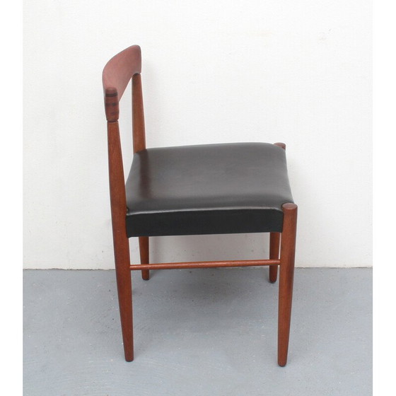 Image 1 of Chaise vintage en teck et cuir par H.W.Klein pour Bramin, 1960s