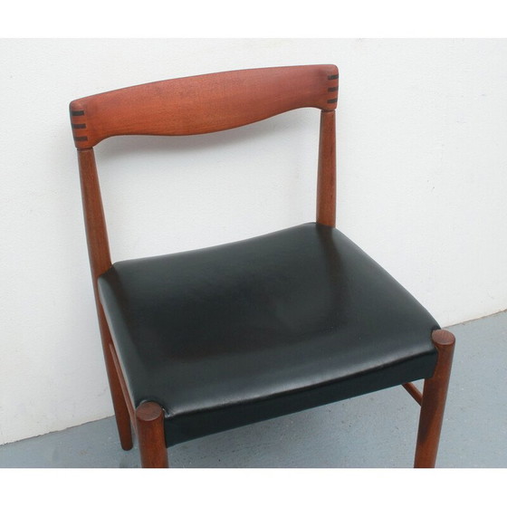 Image 1 of Chaise vintage en teck et cuir par H.W.Klein pour Bramin, 1960s