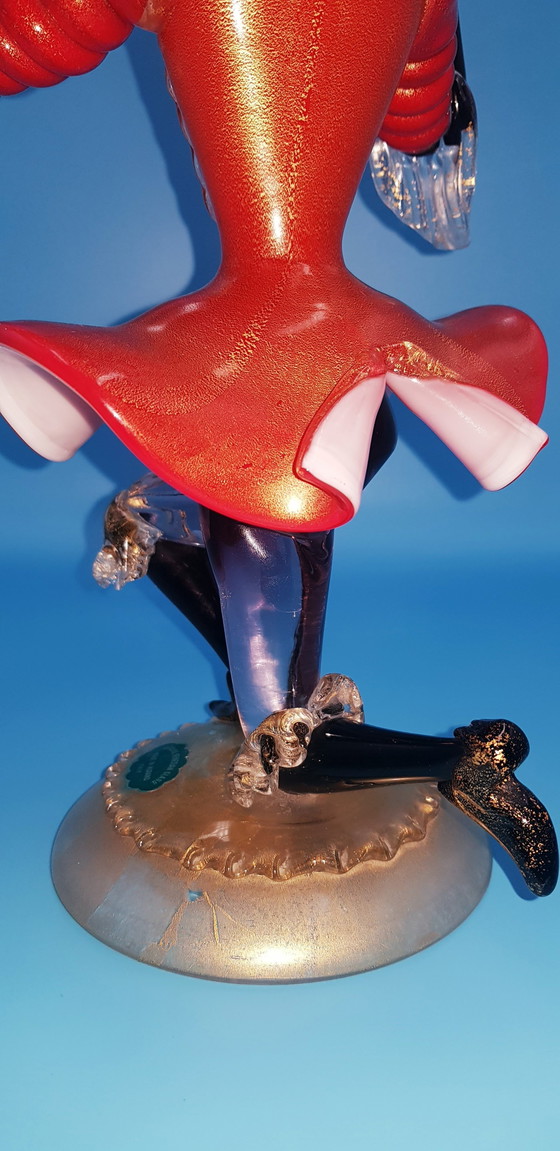 Image 1 of Sculpture en verre de Murano des années 50 avec feuilles d'or