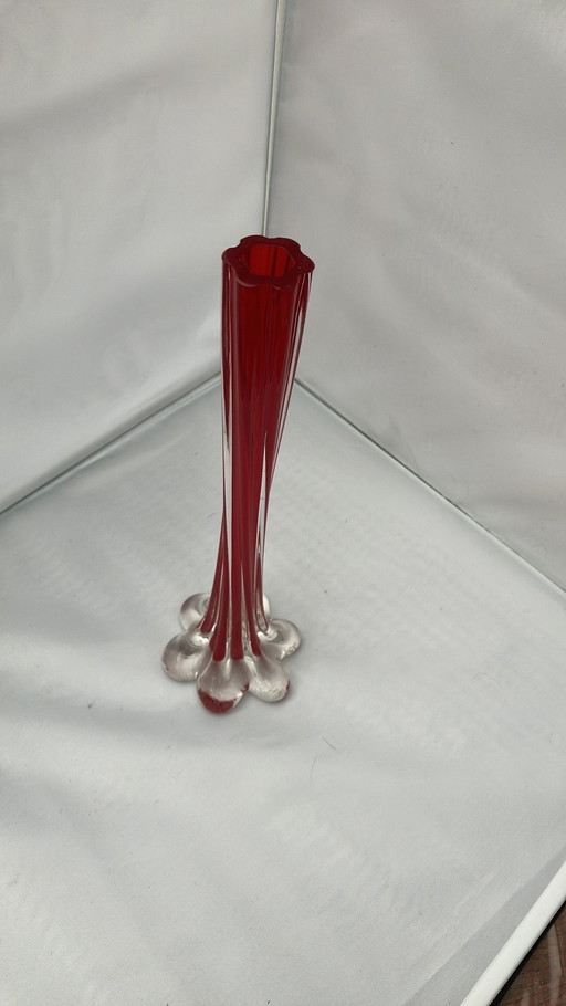 Solifleur Verre Vase rouge