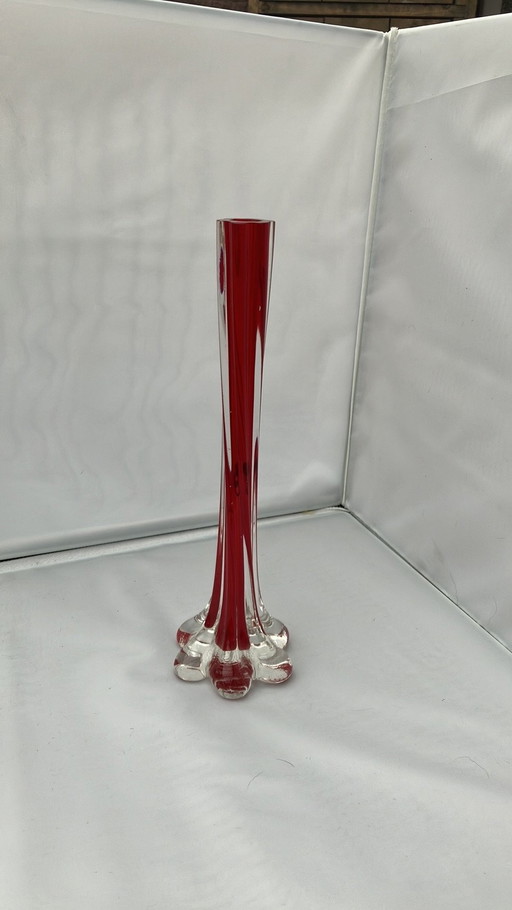 Solifleur Verre Vase rouge