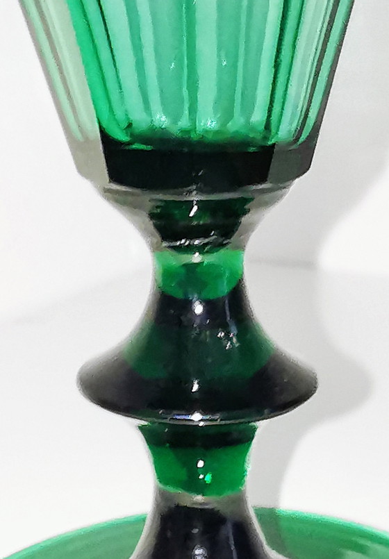 Image 1 of 6 pièces Verres à vin du Rhin à facettes, début du 19e siècle