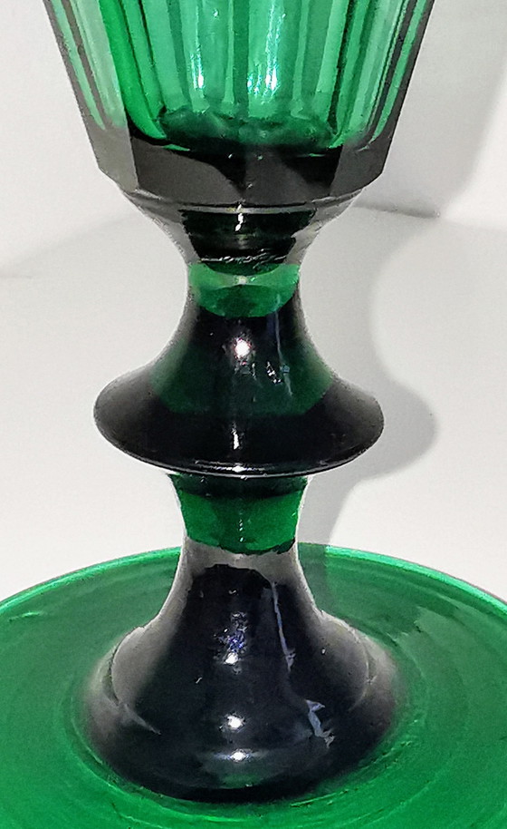 Image 1 of 6 pièces Verres à vin du Rhin à facettes, début du 19e siècle