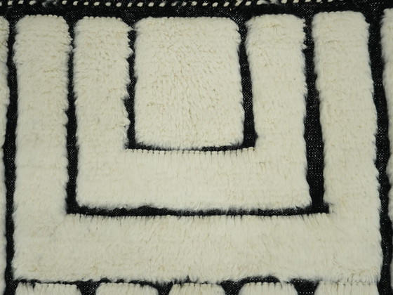 Image 1 of Tapis berbère - 257 Cm X 153 Cm - Laine blanche et noire