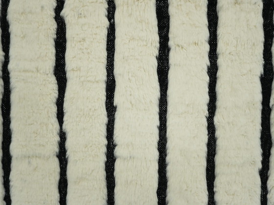 Image 1 of Tapis berbère - 257 Cm X 153 Cm - Laine blanche et noire