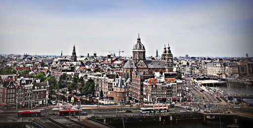 Photo d'art par Max Moszkowicz. Panorama d'Amsterdam sur Acryll 3Mm