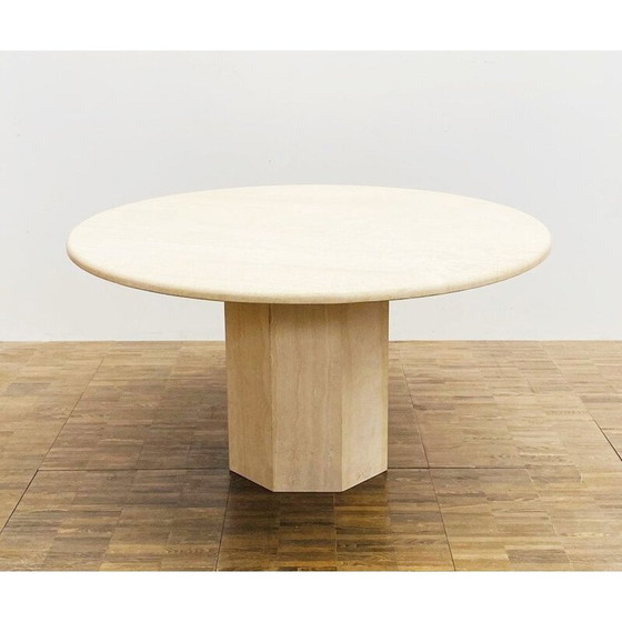 Image 1 of Table basse vintage en travertin, Italie 1970
