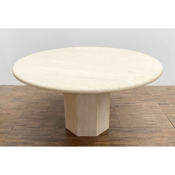 Image 1 of Table basse vintage en travertin, Italie 1970