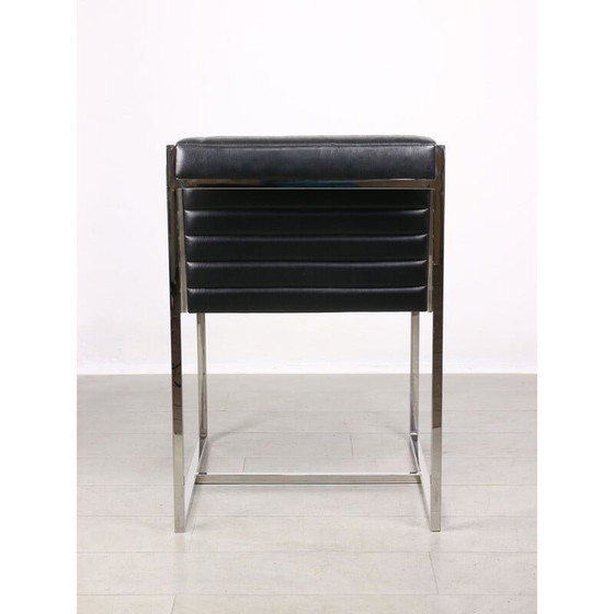 Image 1 of Chaise vintage Bauhaus en chrome et similicuir