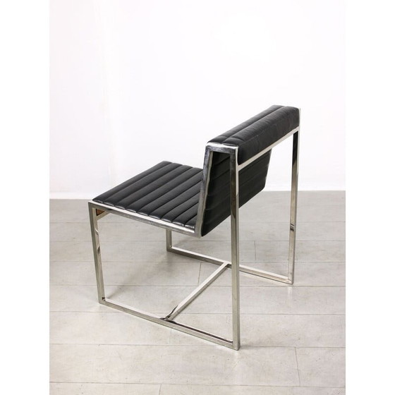 Image 1 of Chaise vintage Bauhaus en chrome et similicuir