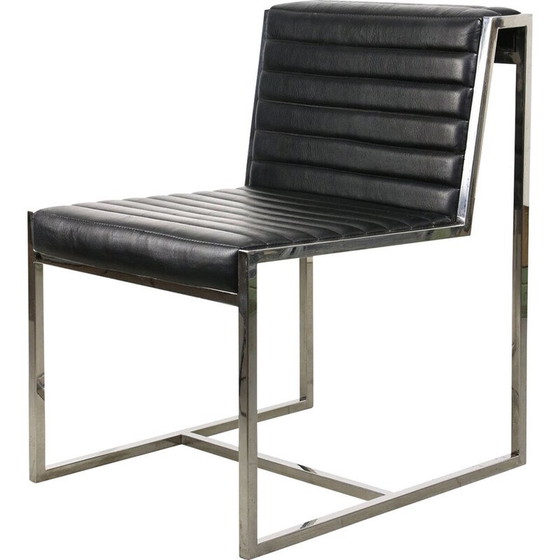 Image 1 of Chaise vintage Bauhaus en chrome et similicuir