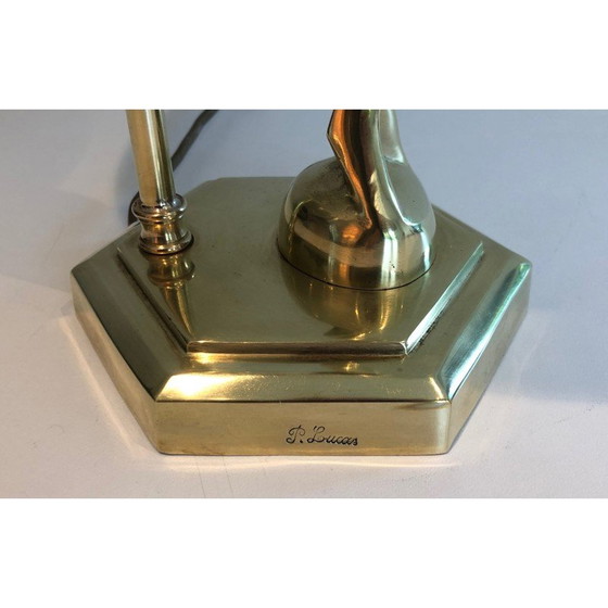 Image 1 of Lampe vintage en laiton représentant une femme stylisée, 1970