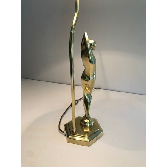 Image 1 of Lampe vintage en laiton représentant une femme stylisée, 1970