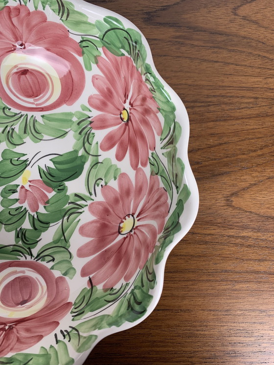 Image 1 of Saladier vintage en céramique avec motif floral