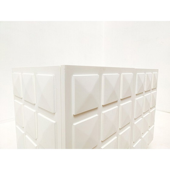 Image 1 of Commode vintage en bois laqué blanc et laiton, Italie