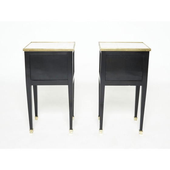 Image 1 of Paire de tables de chevet vintage en laiton et marbre par Jansen, 1950