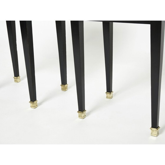 Image 1 of Paire de tables de chevet vintage en laiton et marbre par Jansen, 1950