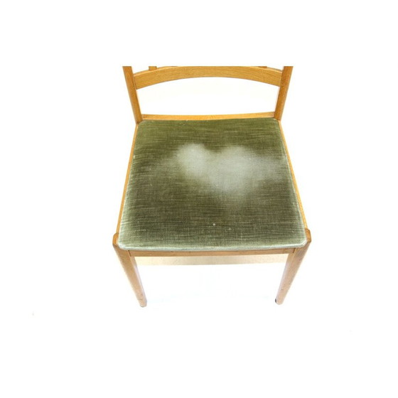 Image 1 of Chaise vintage en bois de chêne et velours, Suède 1950