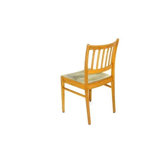 Image 1 of Chaise vintage en bois de chêne et velours, Suède 1950