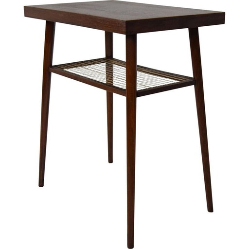 Table d'appoint en bois de chêne du Mid Century par Drevopodnik Holesov, Tchécoslovaquie années 1960