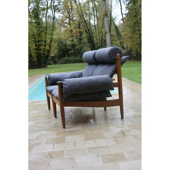 Image 1 of Canapé vintage en chêne et tissus gris chiné par Eric Merthen pour Ire Møbler, Suède années 1960