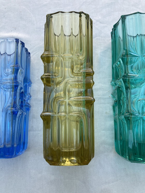 Image 1 of 4 Vases Vladislav Urban Pour L’Union De Sklo Année 60