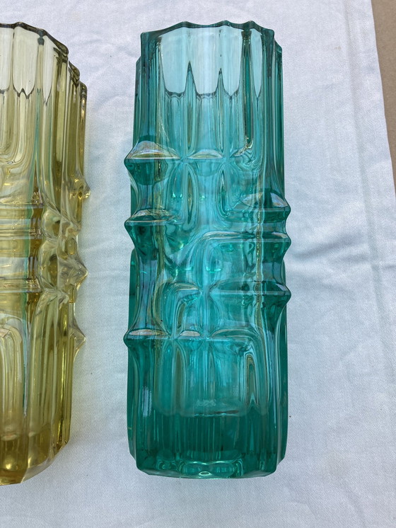 Image 1 of 4 Vases Vladislav Urban Pour L’Union De Sklo Année 60