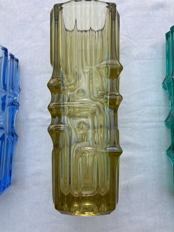 Image 1 of 4 Vases Vladislav Urban Pour L’Union De Sklo Année 60