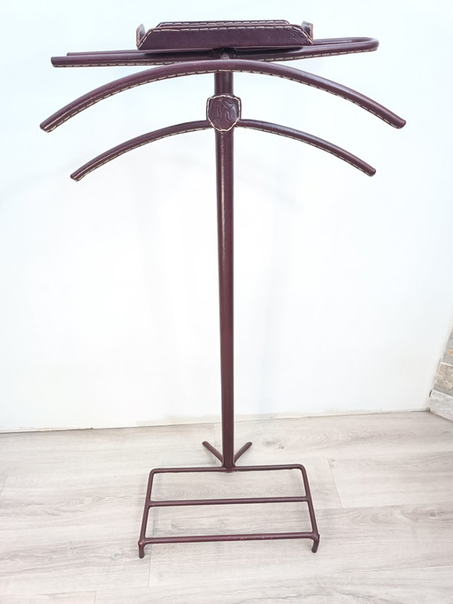 Valet En Cuir Cousu Par Jacques Adnet Années 1950