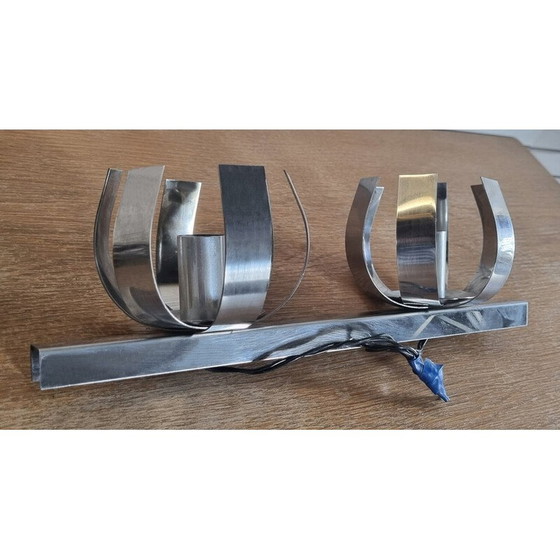 Image 1 of Applique vintage "Fleur de lumière" en aluminium chromé par Jacqueline Trocmé pour Oxar, 1970