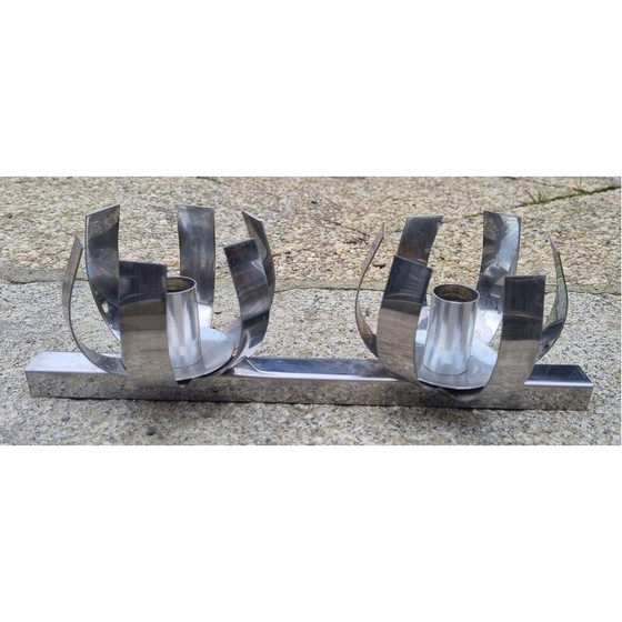 Image 1 of Applique vintage "Fleur de lumière" en aluminium chromé par Jacqueline Trocmé pour Oxar, 1970